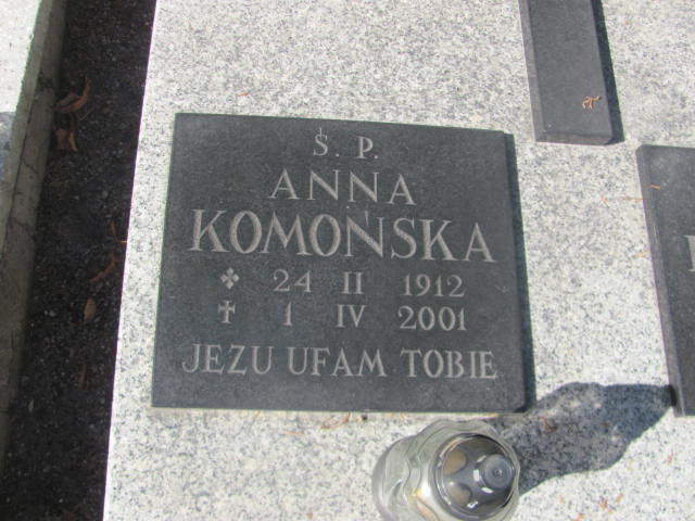 Anna Komońska 1912 Świdnica - Grobonet - Wyszukiwarka osób pochowanych