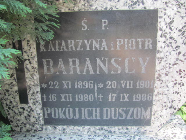 Piotr Barański 1901 Świdnica - Grobonet - Wyszukiwarka osób pochowanych