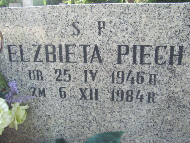 Elżbieta Piech 1946 Świdnica - Grobonet - Wyszukiwarka osób pochowanych