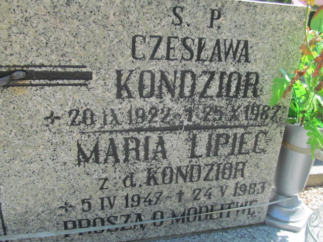 Maria Lipiec  1947 Świdnica - Grobonet - Wyszukiwarka osób pochowanych