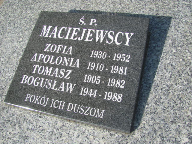 Bogusław Maciejewski 1944 Świdnica - Grobonet - Wyszukiwarka osób pochowanych