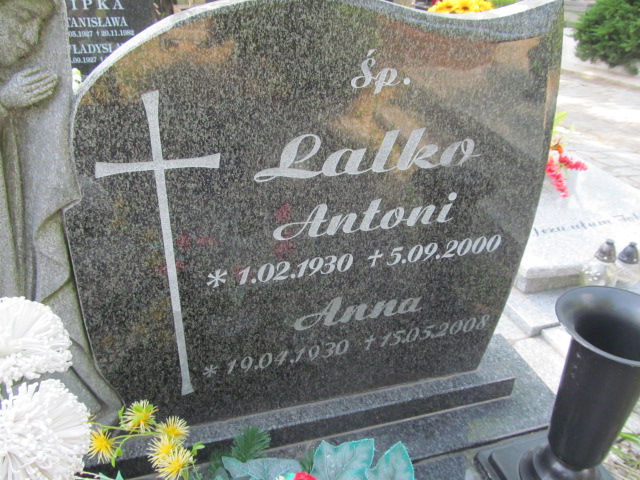 Antoni Lalko 1930 Świdnica - Grobonet - Wyszukiwarka osób pochowanych