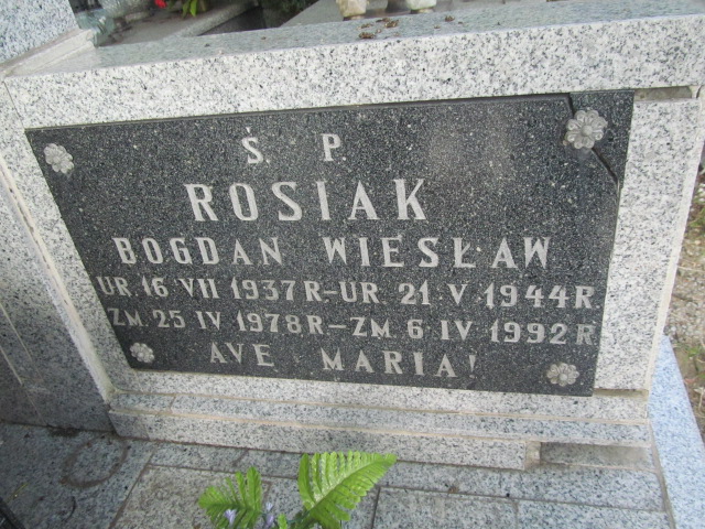 Wiesław Rosiak 1944 Świdnica - Grobonet - Wyszukiwarka osób pochowanych