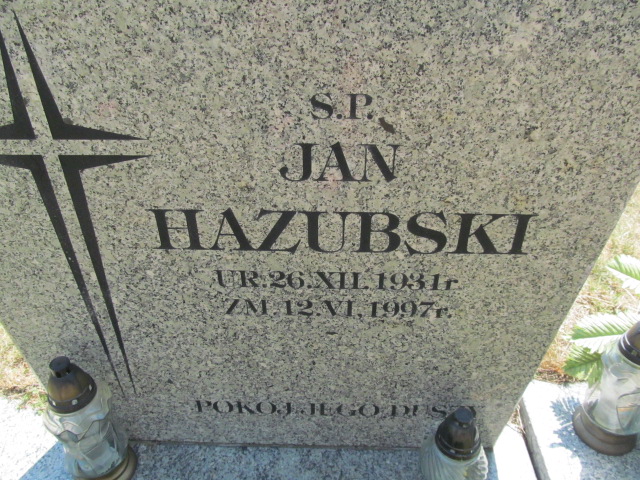 Jan Hazubski 1931 Świdnica - Grobonet - Wyszukiwarka osób pochowanych