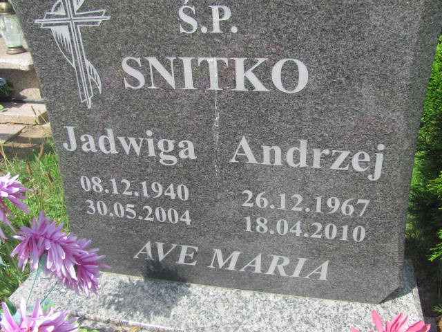 Andrzej Snitko 1967 Świdnica - Grobonet - Wyszukiwarka osób pochowanych