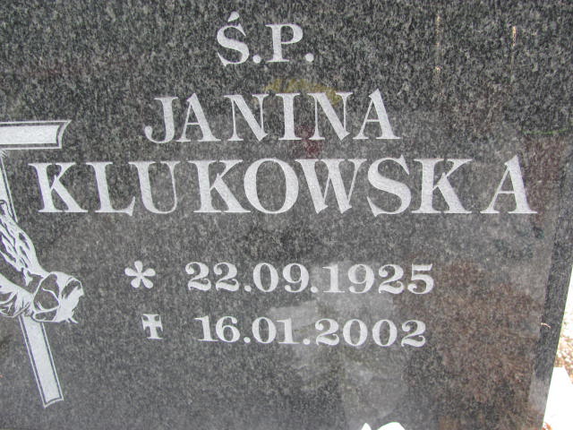Janina Klukowska 1925 Świdnica - Grobonet - Wyszukiwarka osób pochowanych