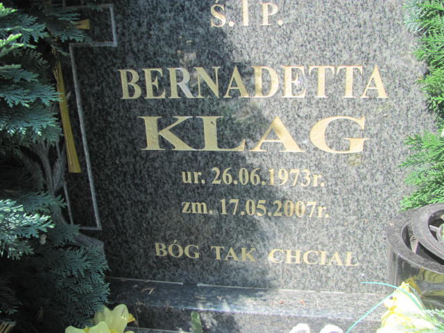 Bernadetta Klag 1973 Świdnica - Grobonet - Wyszukiwarka osób pochowanych