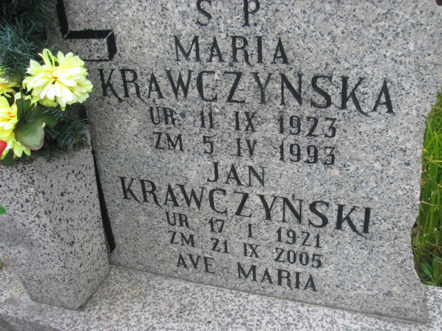 Maria Krawczyńska 1923 Świdnica - Grobonet - Wyszukiwarka osób pochowanych
