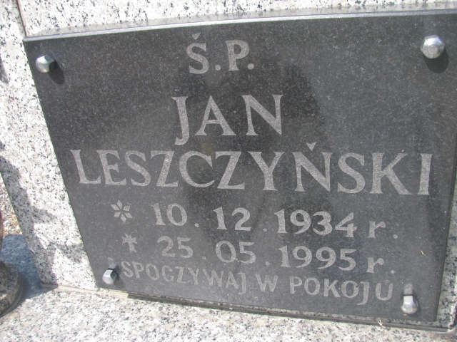 Jan Leszczyński 1934 Świdnica - Grobonet - Wyszukiwarka osób pochowanych