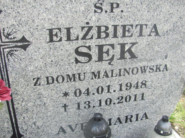 Elżbieta Sęk 1948 Świdnica - Grobonet - Wyszukiwarka osób pochowanych