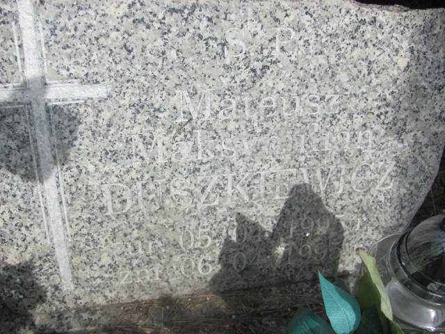 Mateusz Maksymilian Duszkiewicz 1995 Świdnica - Grobonet - Wyszukiwarka osób pochowanych